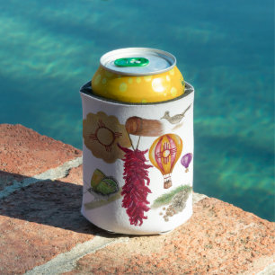 New Mexico Red Chile Pinõn Zia Hot Air Balloon Can Cooler