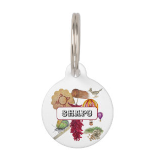 New Mexico Red Chile Pinõn Zia Hot Air Balloon  Pet ID Tag