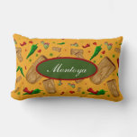 New Mexico Red &amp; Green chile Tamales Zia Nopales Lumbar Pillow