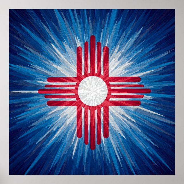 New Mexico Red White and Blue  Poster (Front)