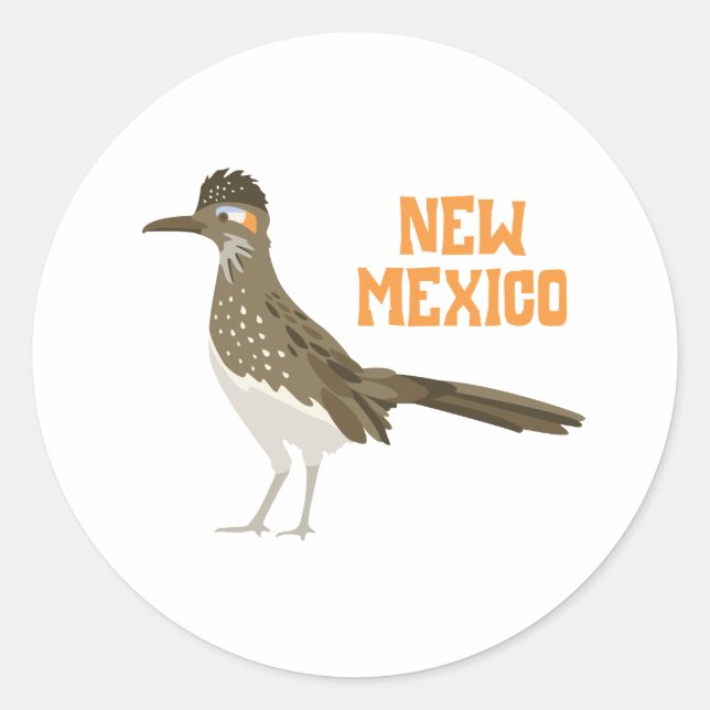New Mexico Roadrunner Classic Round Sticker (Front)