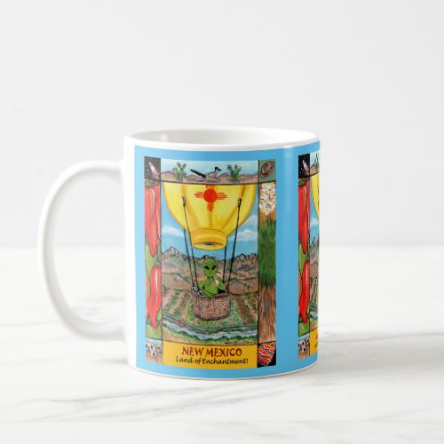 New Mexico Roswell Alien Funny Hot Air Balloon Zia Coffee Mug