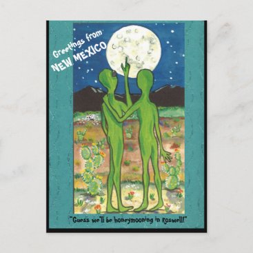 New Mexico Roswell Aliens Fun Designer Postcard