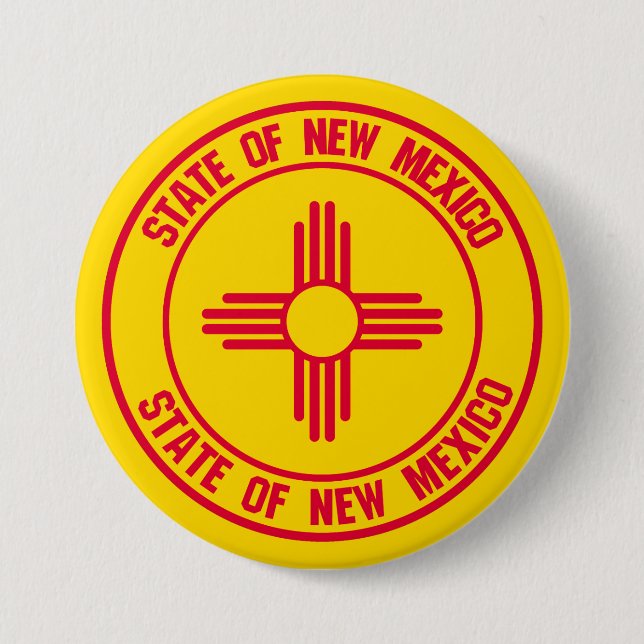 New Mexico Round Emblem Button (Front)