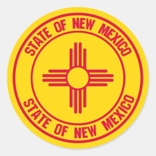 New Mexico Round Emblem Classic Round Sticker