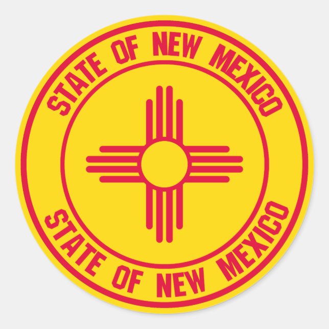 New Mexico Round Emblem Classic Round Sticker (Front)