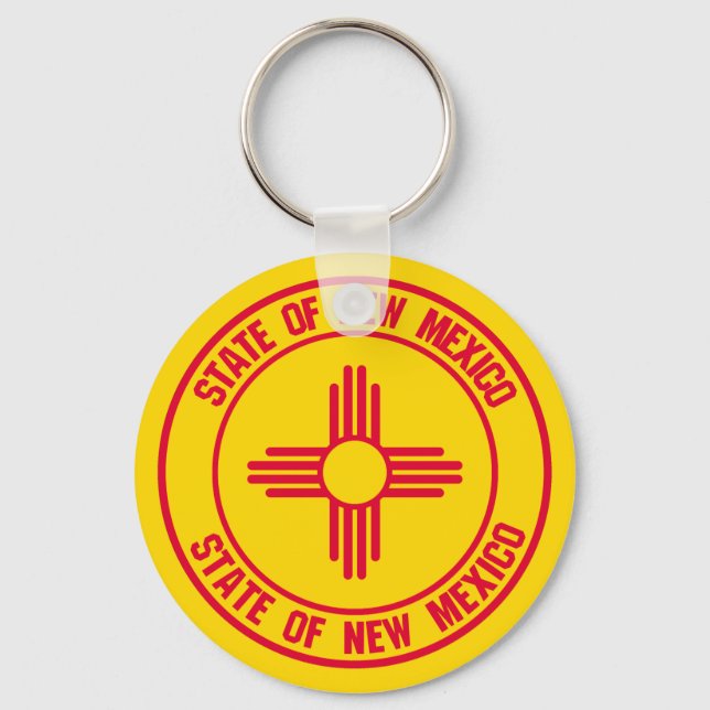 New Mexico Round Emblem Keychain (Front)
