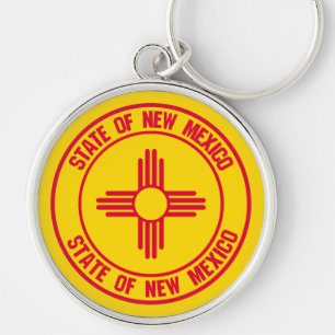 New Mexico Round Emblem Keychain