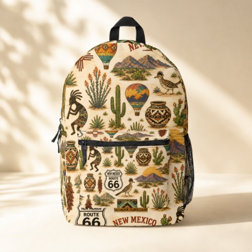 New Mexico Route 66 Desert Trek Printed Backpack