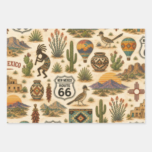 New Mexico Route 66 Desert Wrap Wrapping Paper Sheets