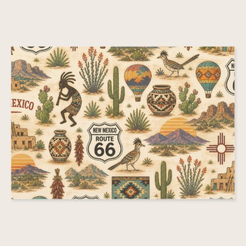 New Mexico Route 66 Desert Wrap Wrapping Paper Sheets