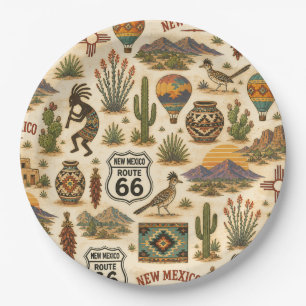 New Mexico Route 66 Party Mesa Paper Plates