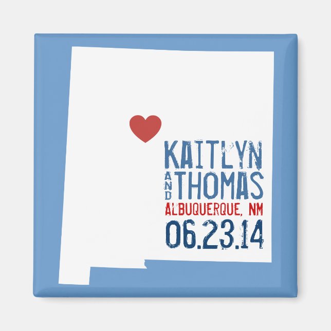 New Mexico Save the Date - Customizable City Magnet (Front)
