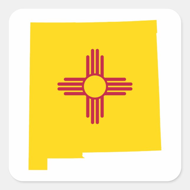 New Mexico Shape Square Sticker (Front)
