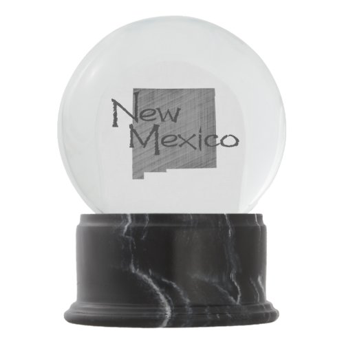New Mexico Shaped Vintage Grey Chalkboard Name Snow Globe