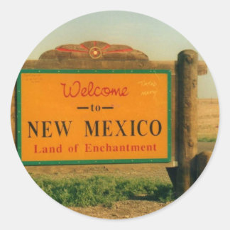 New Mexico Sign Classic Round Sticker