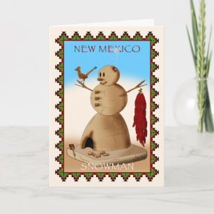 New Mexico Snowman Holiday Card