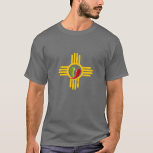 New Mexico Southwest Zia With Red And Green Chile T-Shirt