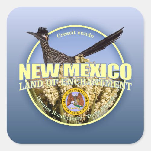New Mexico State Bird  Flower Square Sticker