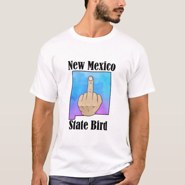 New Mexico state bird t-shirt middle finger color (Front)