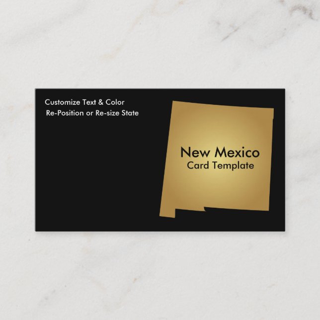 New Mexico State Business Card Metallic Gold (Front)