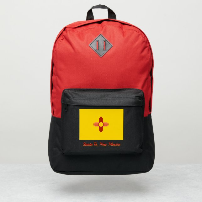 New Mexico State Flag Add Script Zia Sun Symbol Port Authority® Backpack (Front)