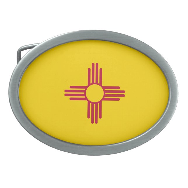 New Mexico State Flag Belt Buckle (Front)
