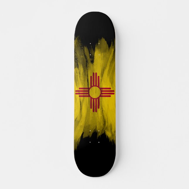 New Mexico state flag brush stroke, New Mexico Skateboard (Front)