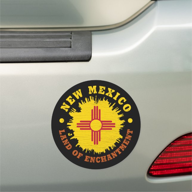 NEW MEXICO STATE FLAG CAR MAGNET (In Situ)