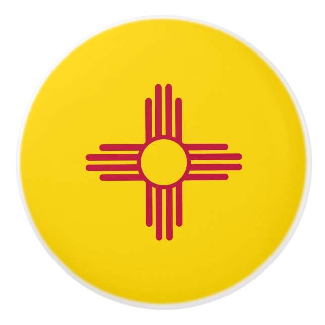 New Mexico State Flag Ceramic Knob (Front)