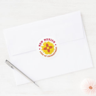 NEW MEXICO STATE FLAG CLASSIC ROUND STICKER