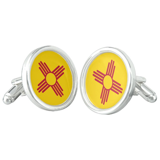 NEW MEXICO STATE FLAG CUFFLINKS (Angled)