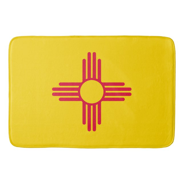New Mexico State Flag Design Bathroom Mat (Front)