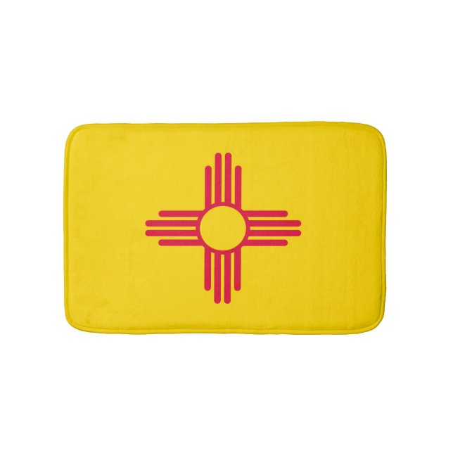 New Mexico State Flag Design Bathroom Mat (Front)