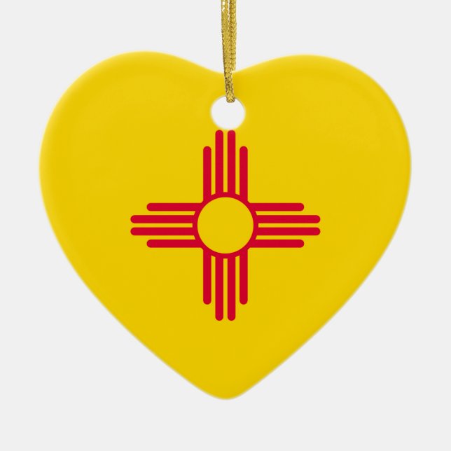 New Mexico State Flag Design Ceramic Ornament (Front)