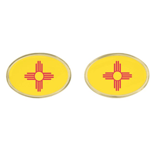New Mexico State Flag Design Cufflinks (Front)