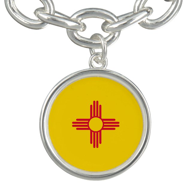 New Mexico State Flag Design Decor Charm Bracelet (Design)