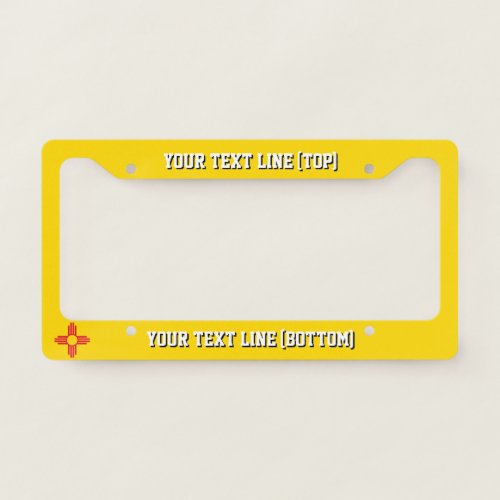 New Mexico State Flag Design on a Personalized License Plate Frame