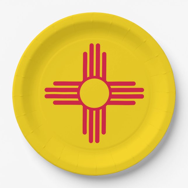 New Mexico State Flag Design Paper Plates (Front)