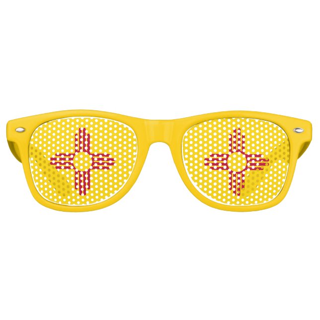 New Mexico State Flag Retro Sunglasses (Front)