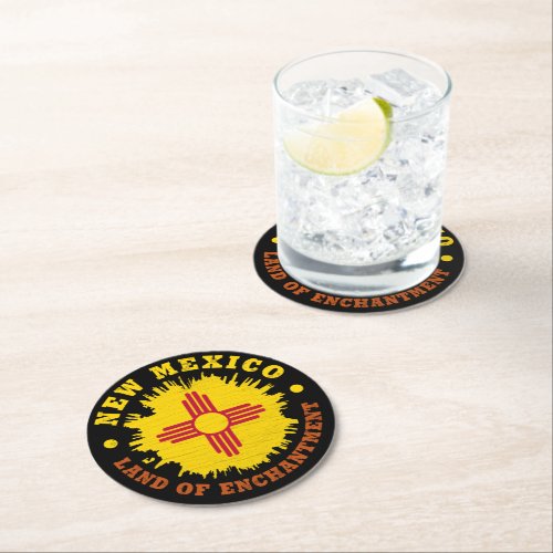 NEW MEXICO STATE FLAG ROUND PAPER COASTER