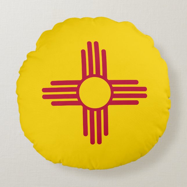 New Mexico State Flag Round Pillow (Front)