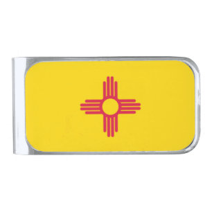 New Mexico State Flag Silver Finish Money Clip