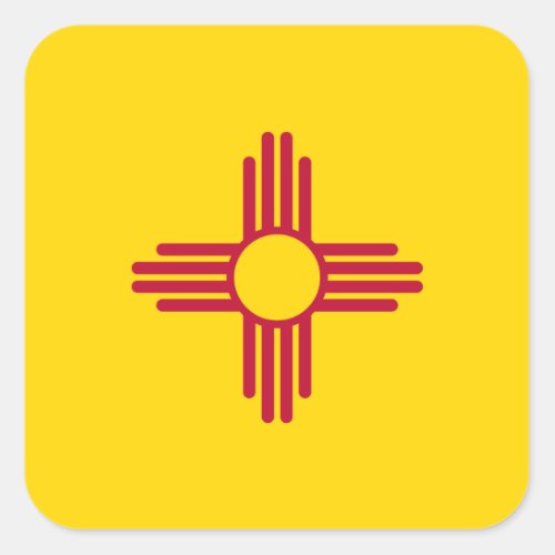 New Mexico State Flag Square Sticker