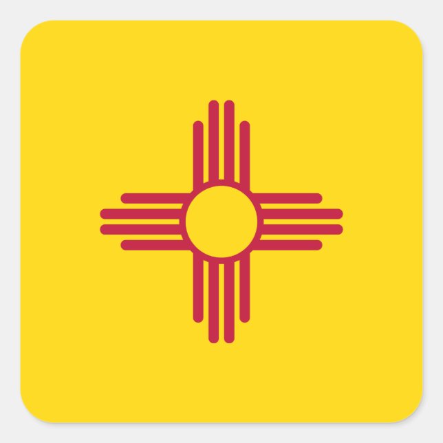 New Mexico State Flag Square Sticker (Front)