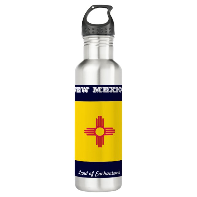 New Mexico state flag Stainless Steel Water Bottle (Front)
