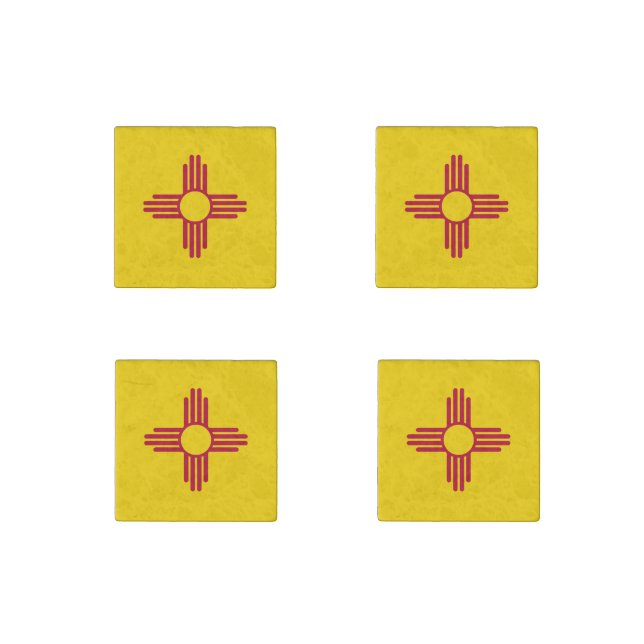 New Mexico State Flag Stone Magnet (Front)