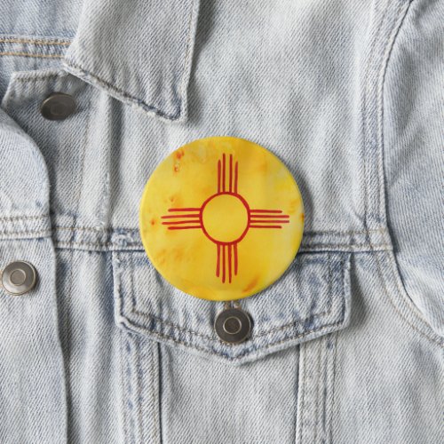 New Mexico State Flag Watercolor Button