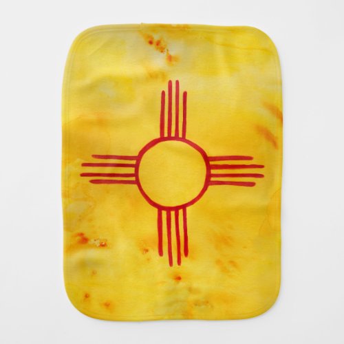 New Mexico State Flag Watercolor CUSTOMIZE IT Baby Burp Cloth