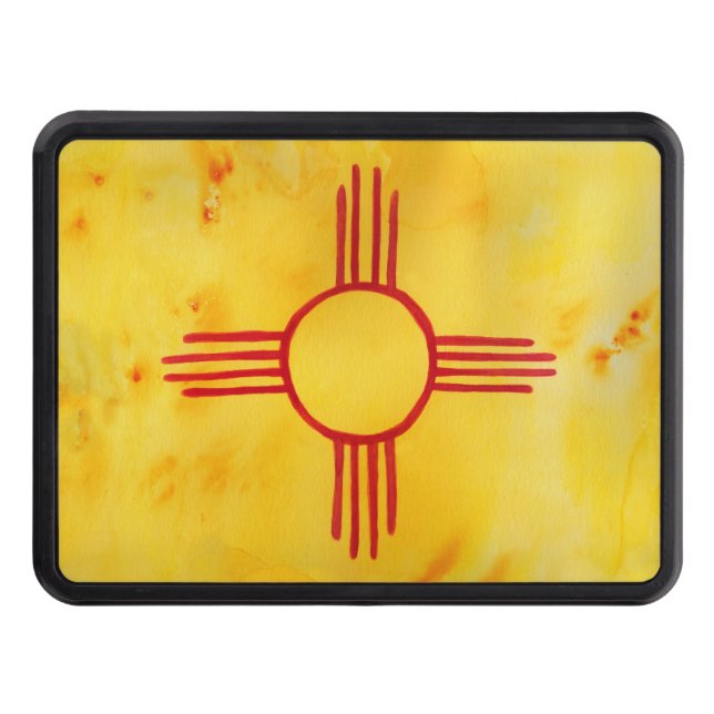 New Mexico State Flag Watercolor Hitch Cover (Front)